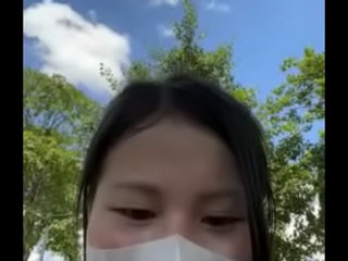 Asian girl masterbate on street