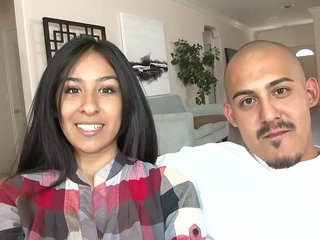 Horny Latina amateur has her pussy stretched out
